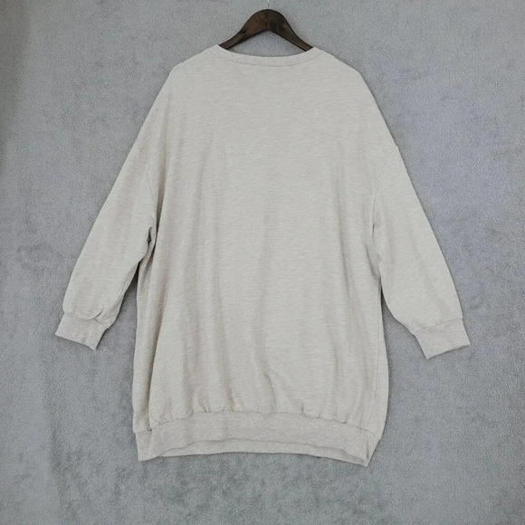 Asos Design Beige Oversized Sweatshirt Dress US 10 pullover   20CT - Picture 2 of 7